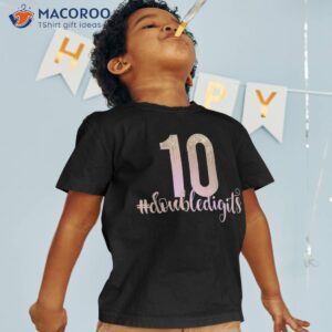 10th Birthday Double Digits Girls Ten 10 Peach Ombre Kids Shirt