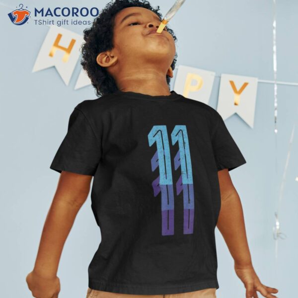 11 Lucky Number 11th Year Birthday Age Sports Team Shirt