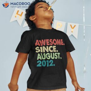 11 Year Old Awesome Since August 2012 11th Birthday Gift Shirt