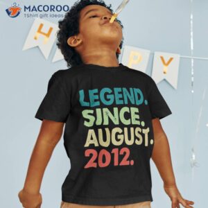 11 Year Old Legend Since August 2012 11th Birthday Gift Boy Shirt