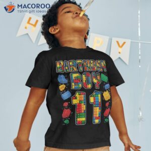 11th Birthday Master Builder 11 Years Old Block Building Boy Shirt