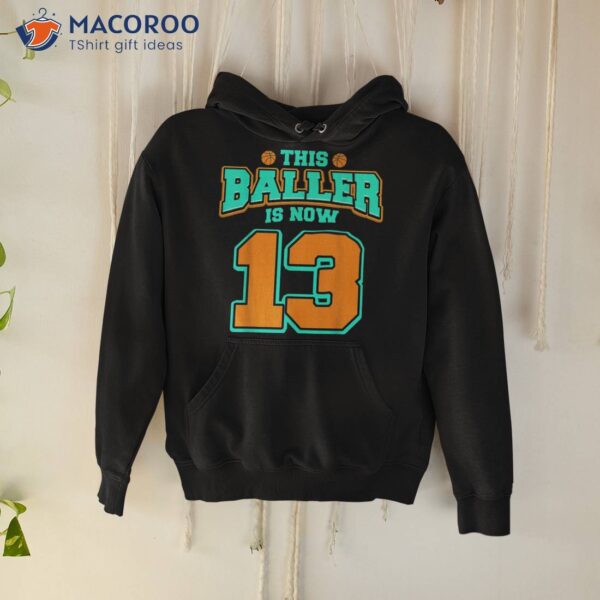 13th Birthday Shirt For Boys Basketball 13 Years Old Kids