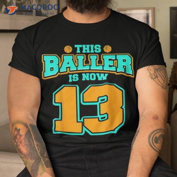 13th Birthday Shirt For Boys Basketball 13 Years Old Kids