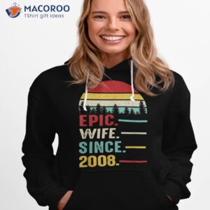 15th Wedding Anniversary For Her Epic Wife Since 2008 Shirt