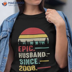 15th Wedding Anniversary For Him Epic Husband Since 2008 Shirt