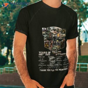 16 Years Of 2007 – 2023 Transformers Signature Thank You For The Memories Shirt