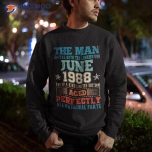 1988 years old vintage june 35th birthday gifts shirt sweatshirt