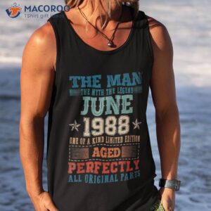 1988 years old vintage june 35th birthday gifts shirt tank top