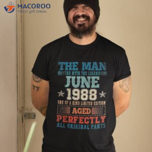 1988 Years Old Vintage June 35th Birthday Gifts Shirt