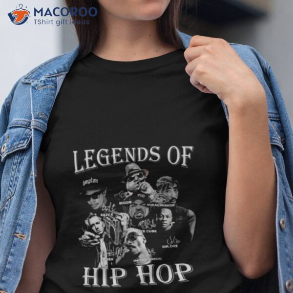 2023 Legends Of Hip Hop Biggie Tupac Shakur Eazy E Ice Cube Eminem De.dre Snoop Dogg Signatures Shirt