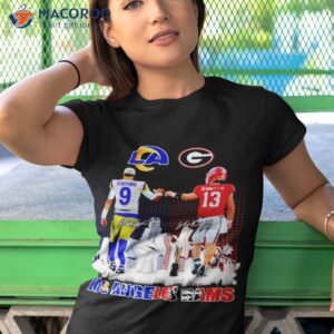 2023 los angeles rams john matthew stafford and stetson bennett signatures t shirt tshirt 1