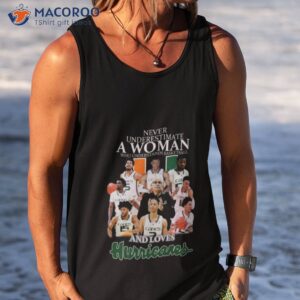 2023 never underestimate a woman who understands basketball and loves miami hurricanes shirt tank top