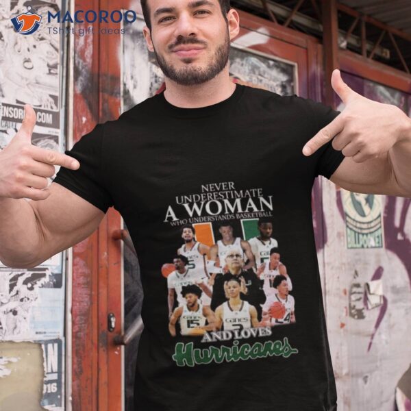 2023 Never Underestimate A Woman Who Understands Basketball And Loves Miami Hurricanes Shirt