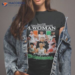 2023 never underestimate a woman who understands basketball and loves miami hurricanes shirt tshirt 2