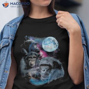 3 Moon Chimpanzee Art Monkey Chimp Ape Animal Lover Novelty Shirt