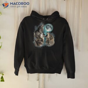3 Wolf Moon Howling Head Funny Wolves For , Shirt