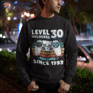 30 birthday decorations gamer video 1993 30th shirt sweatshirt