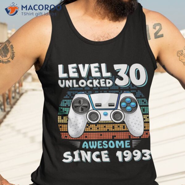 30 Birthday Decorations Gamer Video 1993 30th Shirt