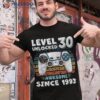 30 Birthday Decorations Gamer Video 1993 30th Shirt