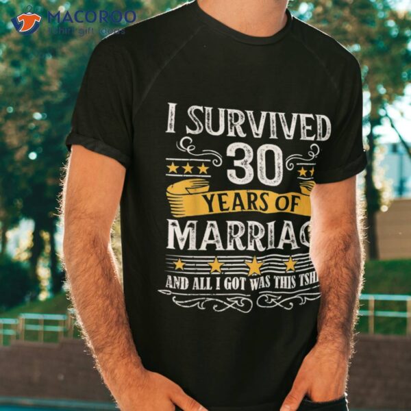30th Wedding Anniversary Shirt Couples Husband Wife 30 Years