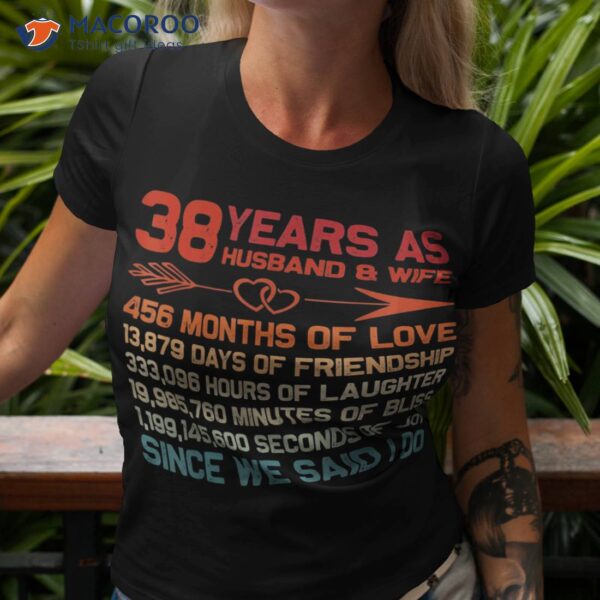 38 Years As Husband & Wife 38th Anniversary Gift For Couple Shirt