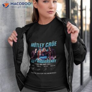 42nd anniversary motley crue nfl draft 2023 1981 2023 thank you for the memories signatures shirt tshirt 3