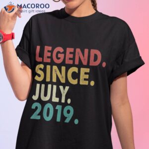 4th Birthday Gift 4 Years Old Legend Since July 2019 Shirt