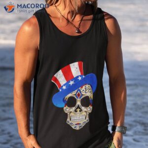 4th of july american sugar skull t shirt tank top