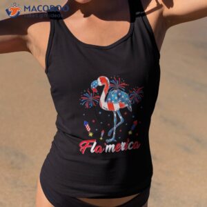 4th of july flamingo american flag usa shirt tank top 2