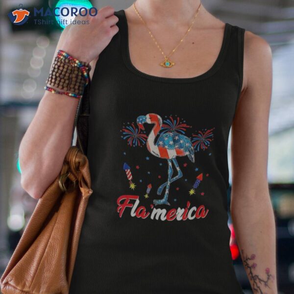 4th Of July Flamingo American Flag Usa Shirt