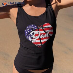 4th of july patriotic basketball dad american flag heart shirt tank top 2