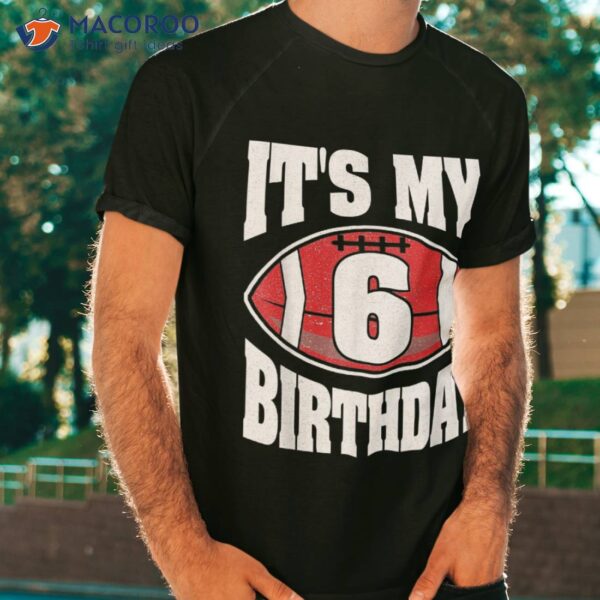 6 Years Old American Football 6th Birthday Boy Retro Style Shirt