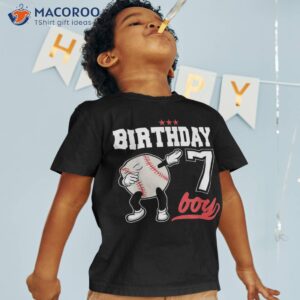 7 year old birthday dabbing baseball shirt 7th boy gift tshirt