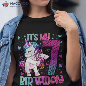 7 Year Old Gifts Unicorn Flossing 7th Birthday Girl Party Shirt