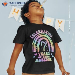 7 years of being awesome bday 7th birthday girl tie dye shirt tshirt