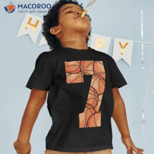7 Years Old 7th Birthday Basketball Gift For Boys Party Shirt