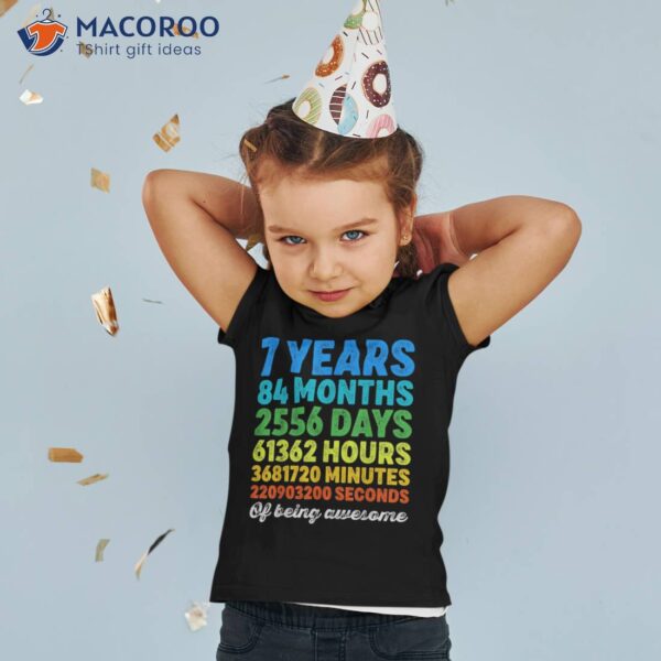 7 Years Old 7th Birthday Shirt Vintage Retro Countdown