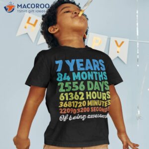 7 years old 7th birthday shirt vintage retro countdown tshirt