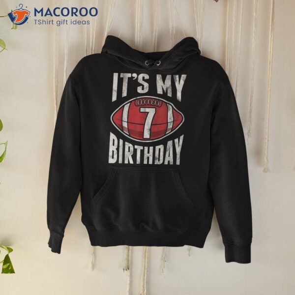 7 Years Old American Football 7th Birthday Boy Retro Style Shirt