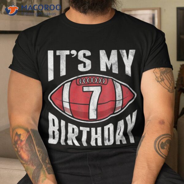 7 Years Old American Football 7th Birthday Boy Retro Style Shirt