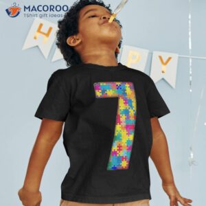 7 Years Old Gifts 7th Birthday Autism Insert For Boy Girl Shirt