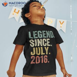 7 years old gifts legend since july 2016 7th birthday kids shirt tshirt