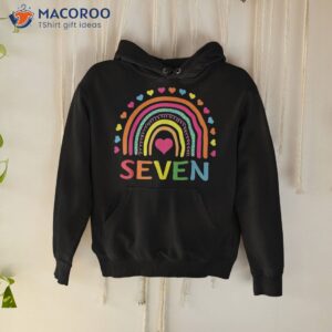 7 years old rainbow 7th birthday gift for girls boys kids shirt hoodie