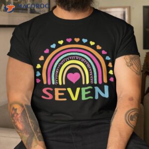 7 years old rainbow 7th birthday gift for girls boys kids shirt tshirt