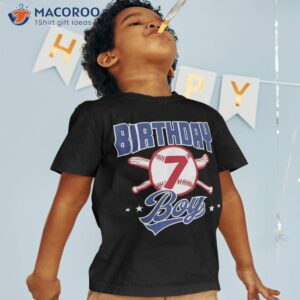 7th birthday baseball themed party 7 year old boy shirt tshirt