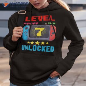 7th birthday boy level 7 unlocked video gamer shirt hoodie 3