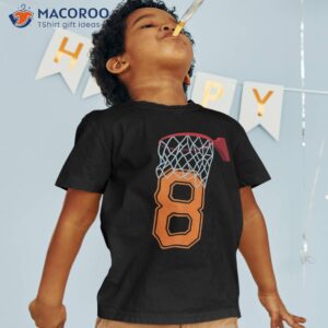 This Basket Baller Is 8 Year Old Basketball Dunk Birthday Shirt