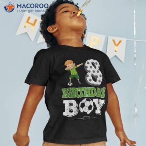 8 year old gift dabbing boy soccer player 8th birthday shirt tshirt