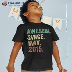 8 Year Old Gifts Awesome Since May 2015 8th Birthday Boys Shirt