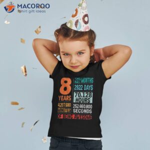 8 years 96 months of being awesome 8th birthday countdown shirt tshirt 2